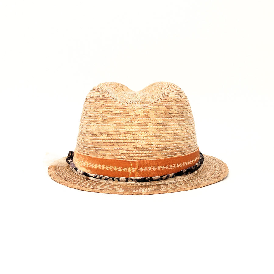 Natural Palm Fedora - Palm Straw Hat