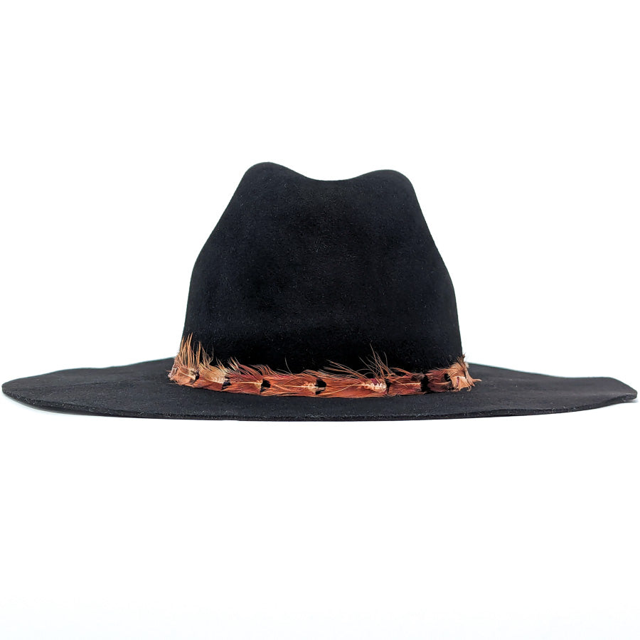 Black Cattleman w/ Feather Band - Custom Felt Hat