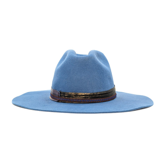 Slate Blue Pinched - Custom Felt Hat