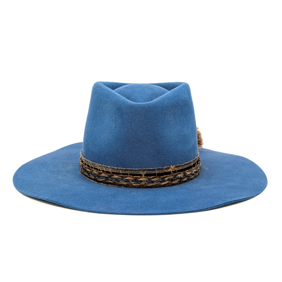 Slate Blue Teardrop  - Custom Felt Hat