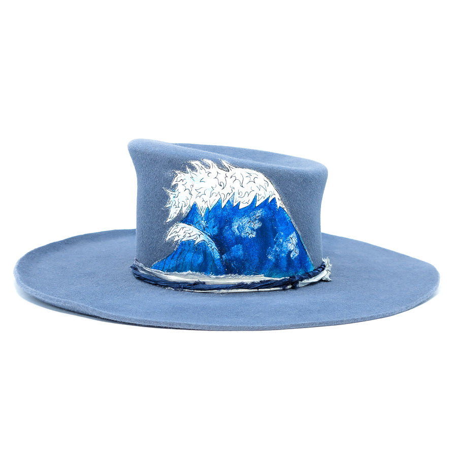 Slate Blue Asymmetrical - Custom Felt Hat