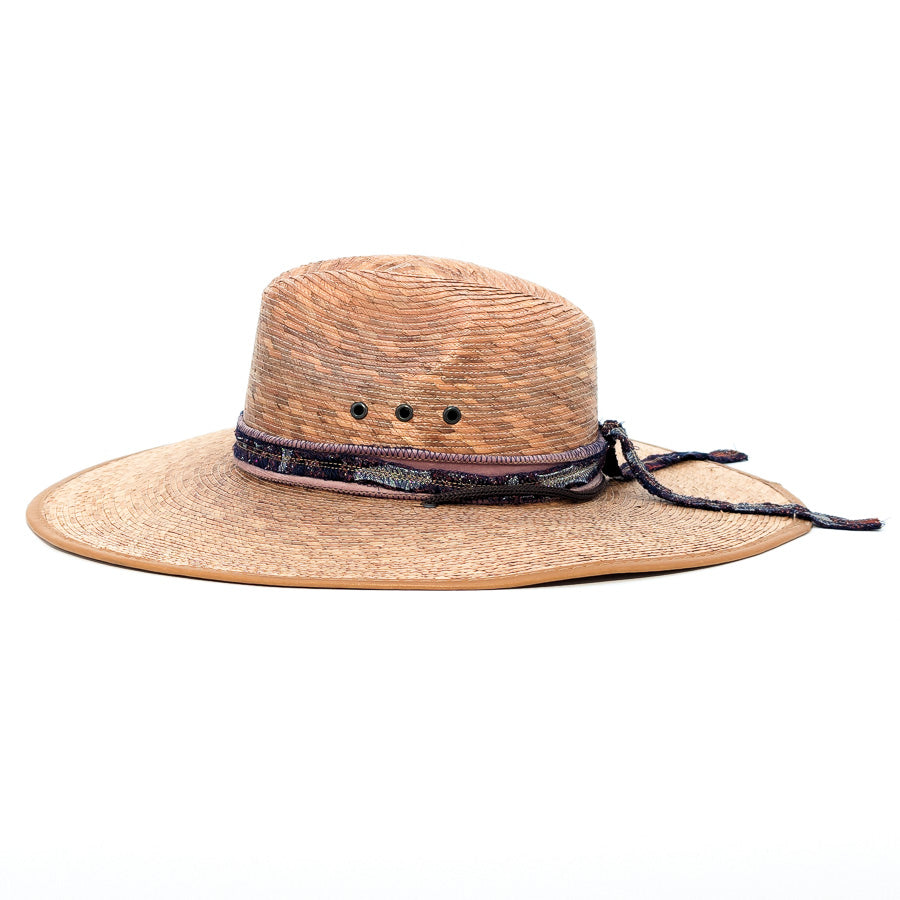 Dark Palm Pinched - Palm Straw Hat