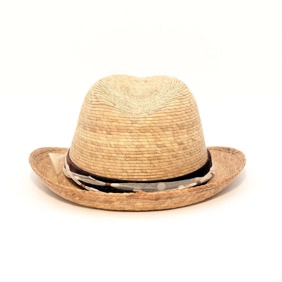 Natural Palm Fedora - Palm Straw Hat