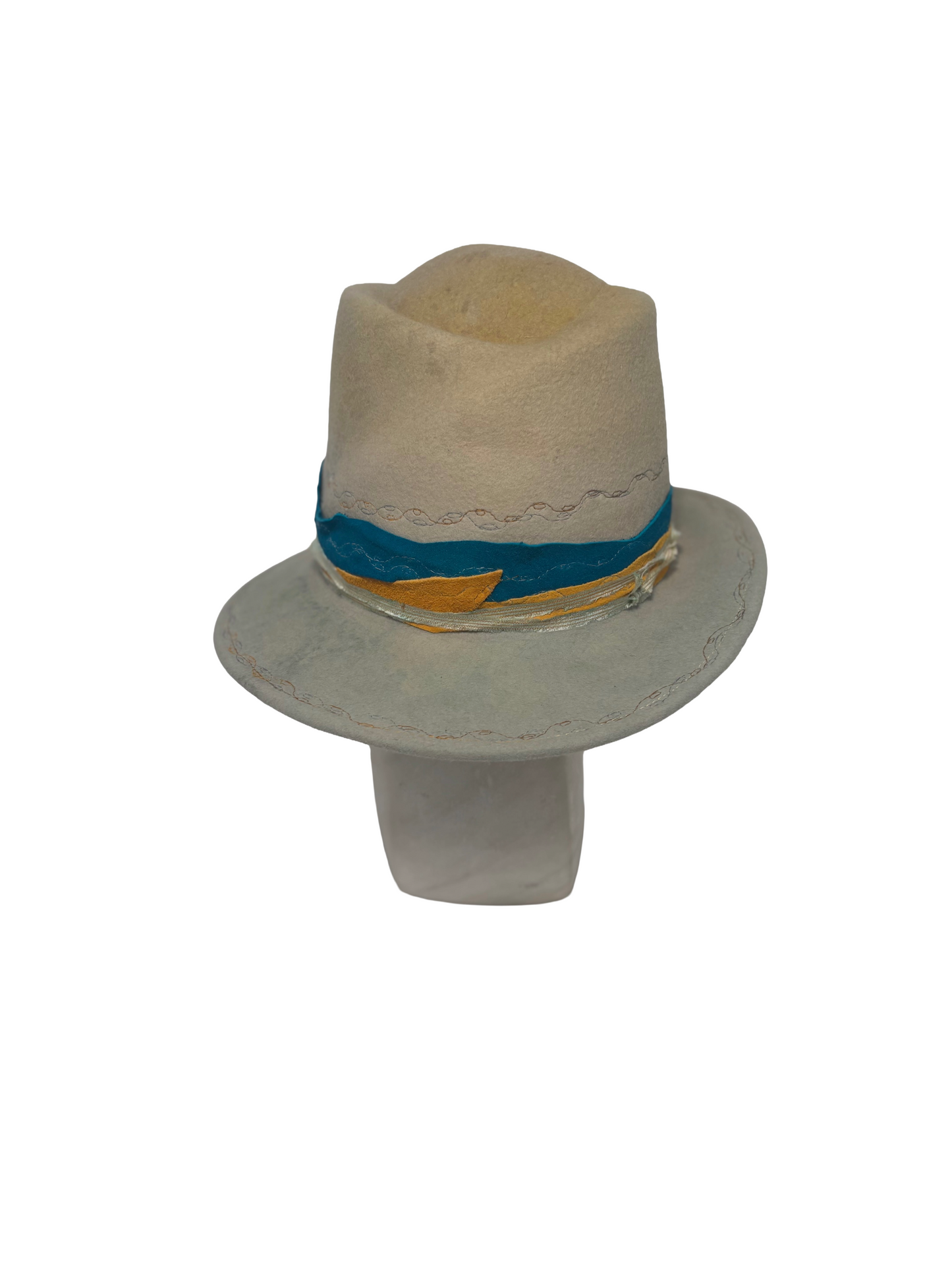 Hand dyed Asymmetrical- Milliner style hat