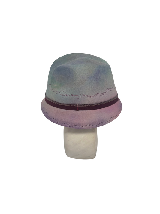 Hand dyed Asymmetrical- Milliner style hat
