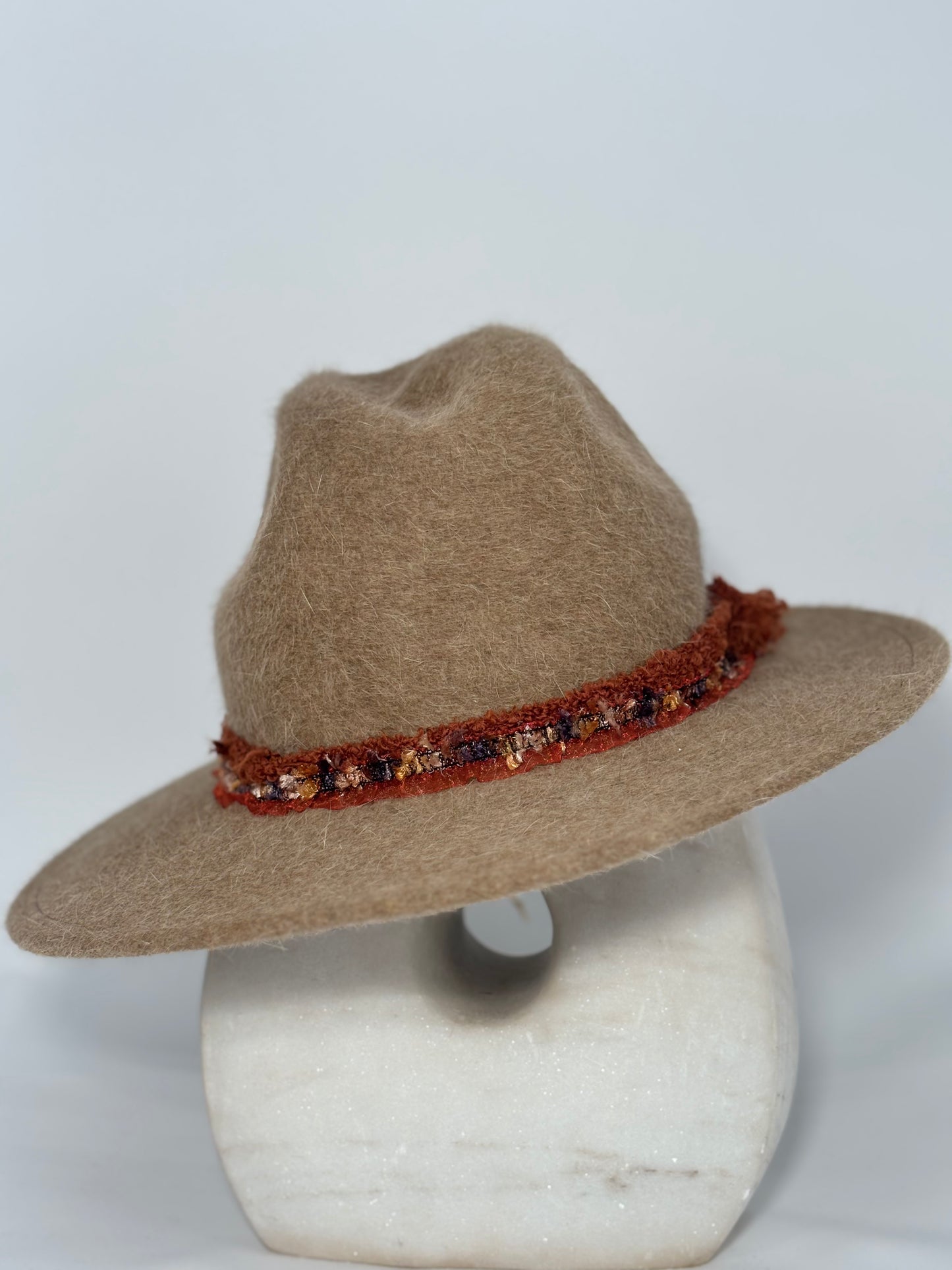 Beige Fuzzy Asymmetrical - Milliner Felt