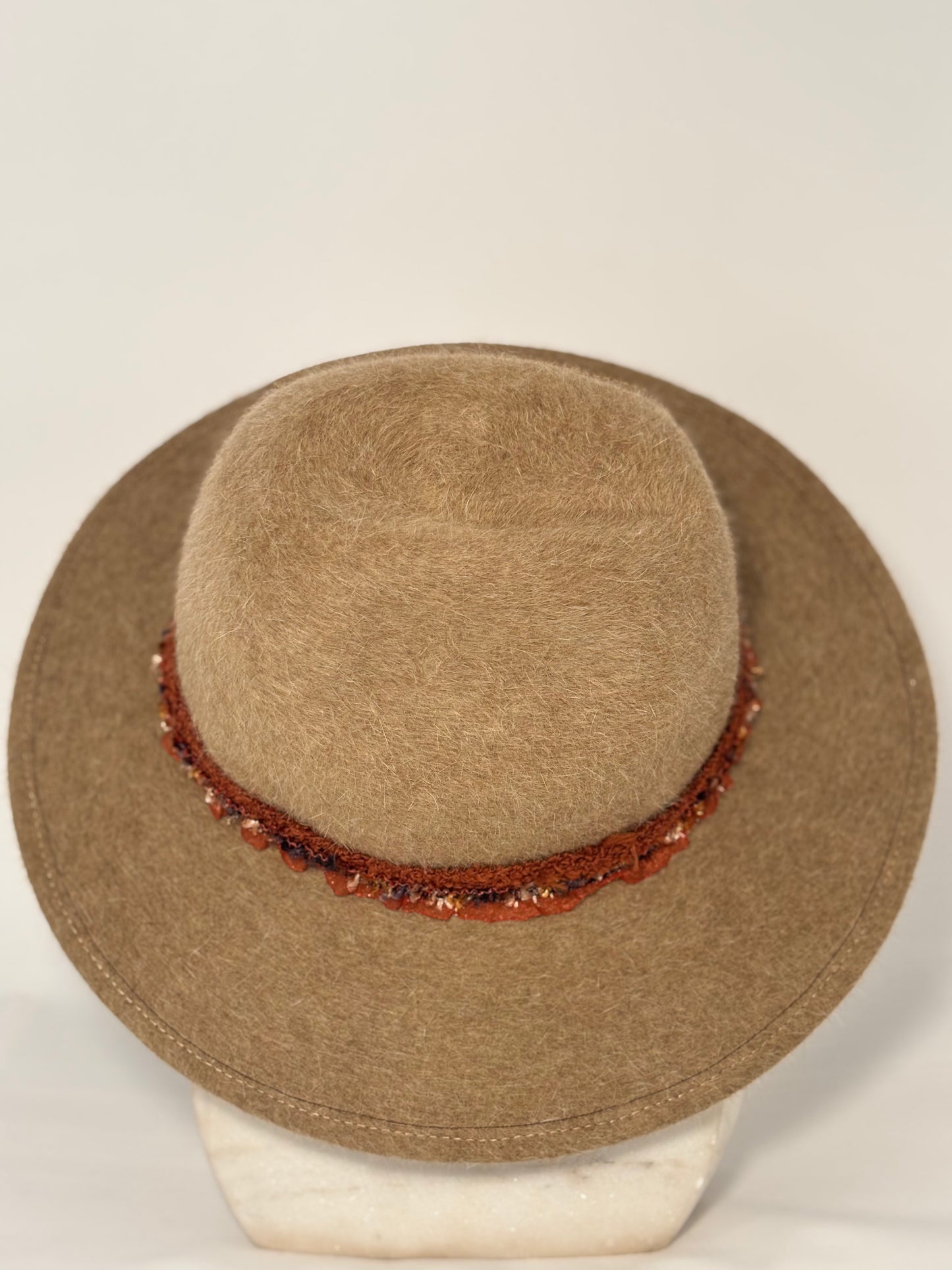 Beige Fuzzy Asymmetrical - Milliner Felt