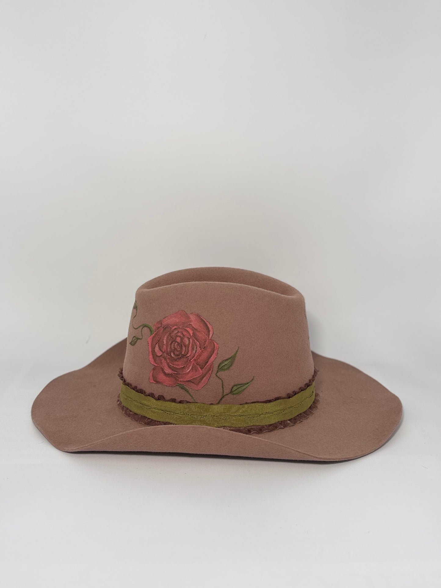 Dusty Rose- Painted Custom Felt Hat