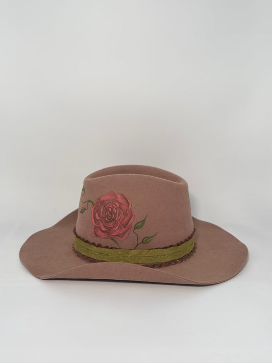 Dusty Rose- Painted Custom Felt Hat