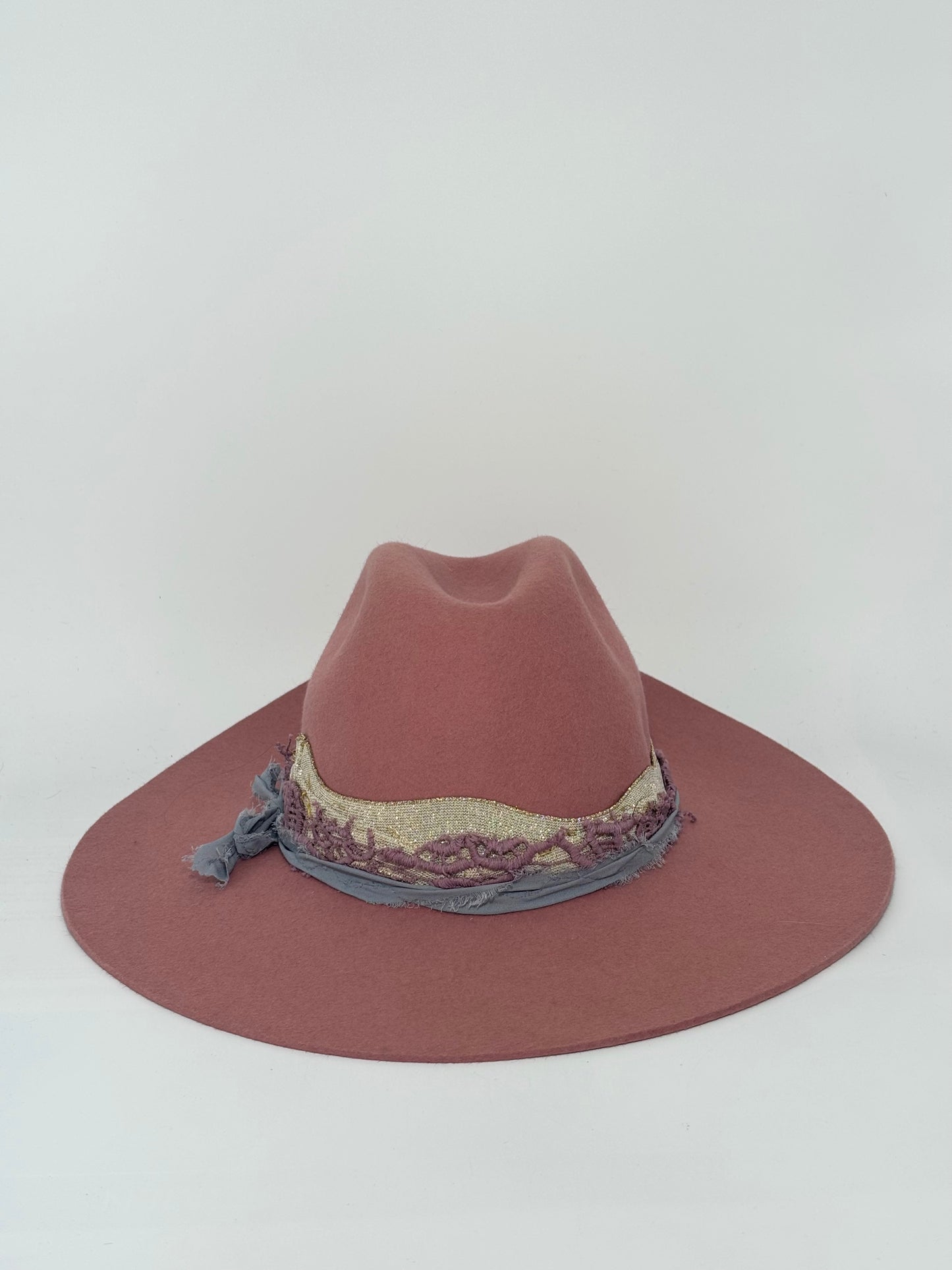 Rose Pinch- Custom Felt Hat