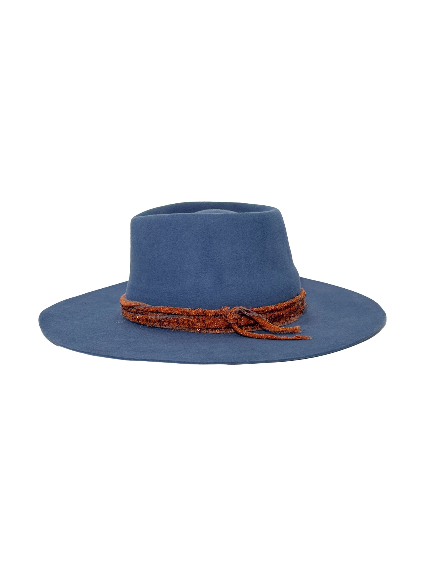 Blue Tear Drop- Custom Felt Hat